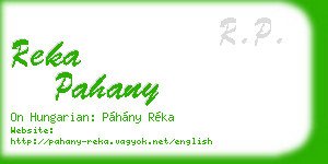 reka pahany business card