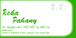 reka pahany business card